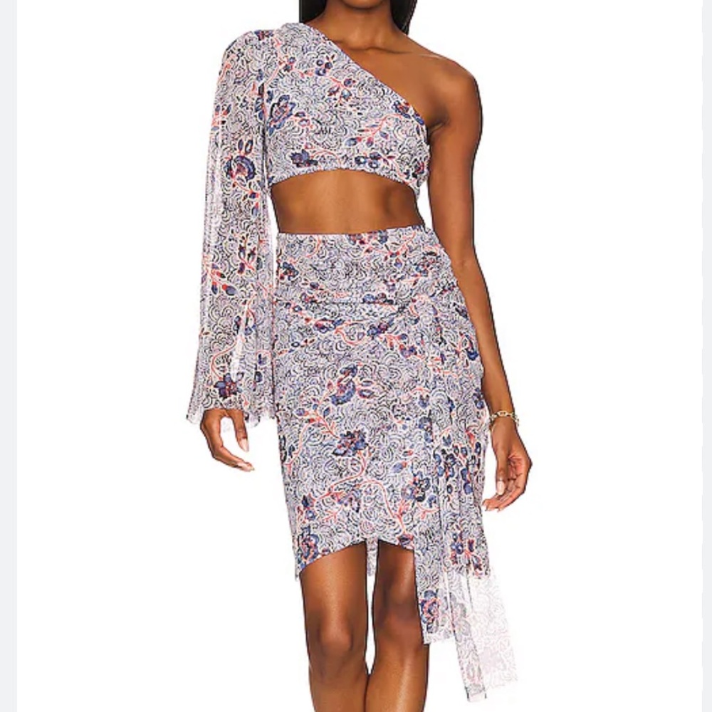 NWT‎ Misa Los Angeles Calypso Cut-Out One-Shoulder Midi Dress Size XS